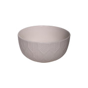 Ivory Ceramic Bowl - 580Ml, Leaf Pattern