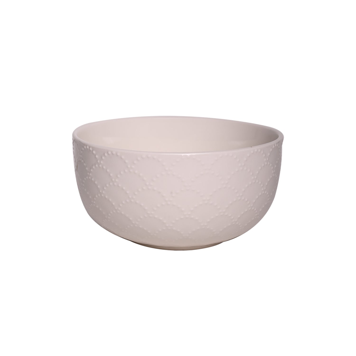 Ivory Ceramic Bowl - 580Ml, Fish Scale