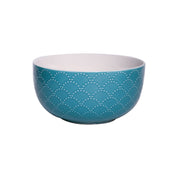 Turquoise Ceramic Bowl - 580Ml, Fish Scale