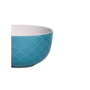 Turquoise Ceramic Bowl - 580Ml, Fish Scale