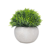 VON CASA Green Grass Artificial Potted Plant - Stone Finish