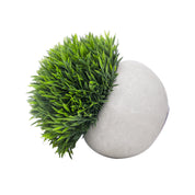 VON CASA Green Grass Artificial Potted Plant - Stone Finish