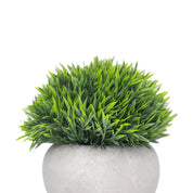 VON CASA Green Grass Artificial Potted Plant - Stone Finish