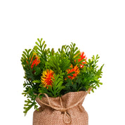 VON CASA Red Artificial Potted Plant - Knitted