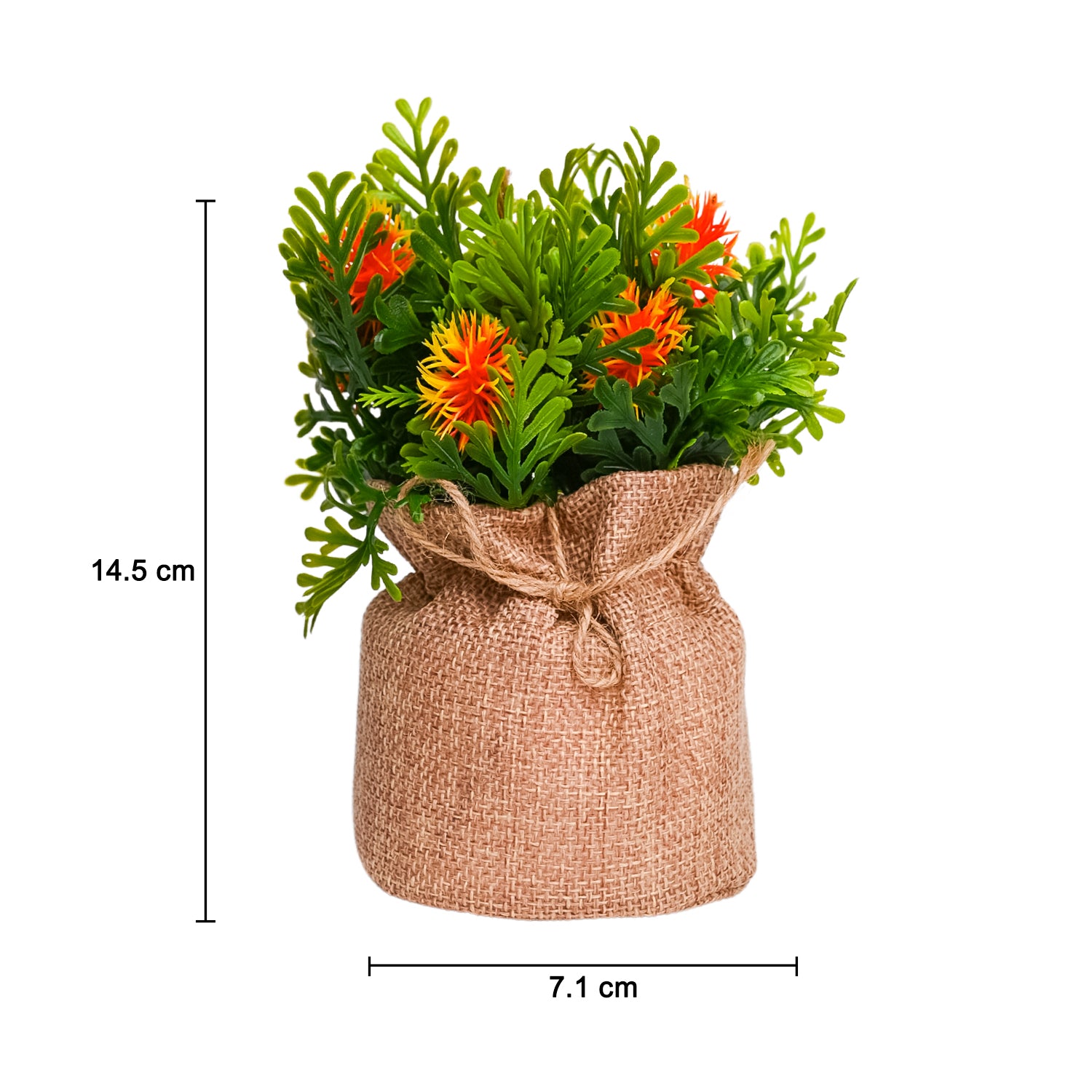 VON CASA Red Artificial Potted Plant - Knitted