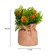 VON CASA Red Artificial Potted Plant - Knitted