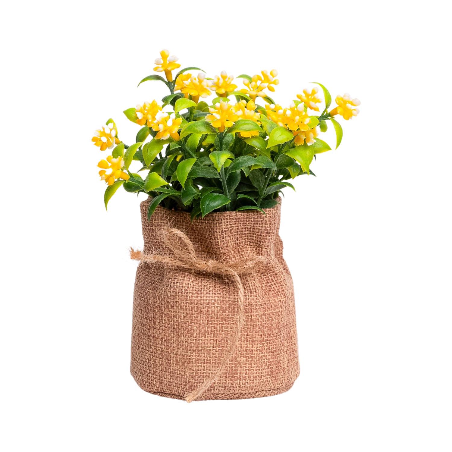 VON CASA Yellow Artificial Potted Plant - Knitted