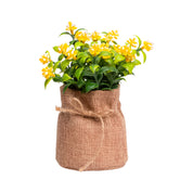 VON CASA Yellow Artificial Potted Plant - Knitted