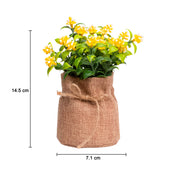VON CASA Yellow Artificial Potted Plant - Knitted