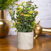 VON CASA Red Artificial Potted Plant - Stone Finish
