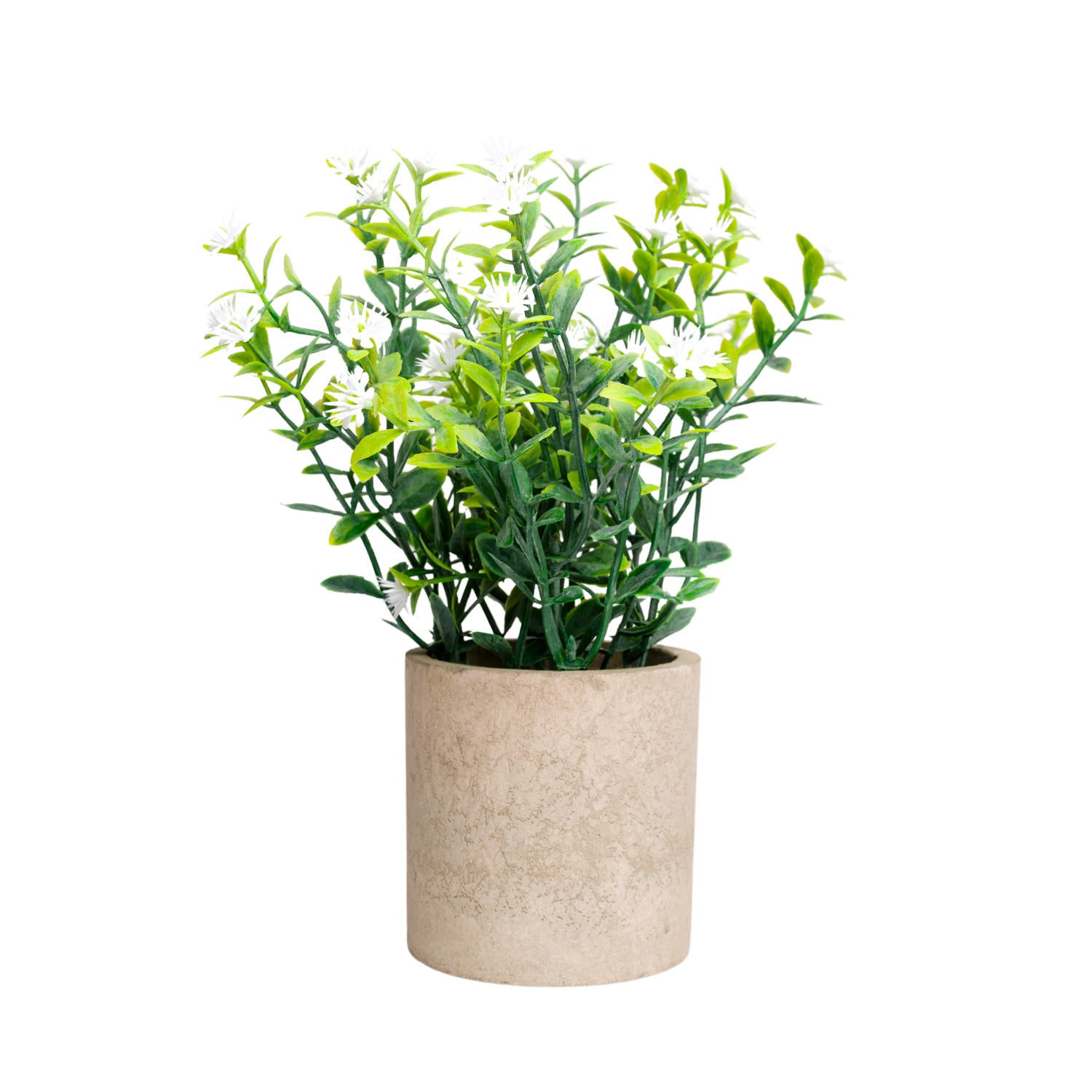 VON CASA White Artificial Potted Plant - Stone Finish