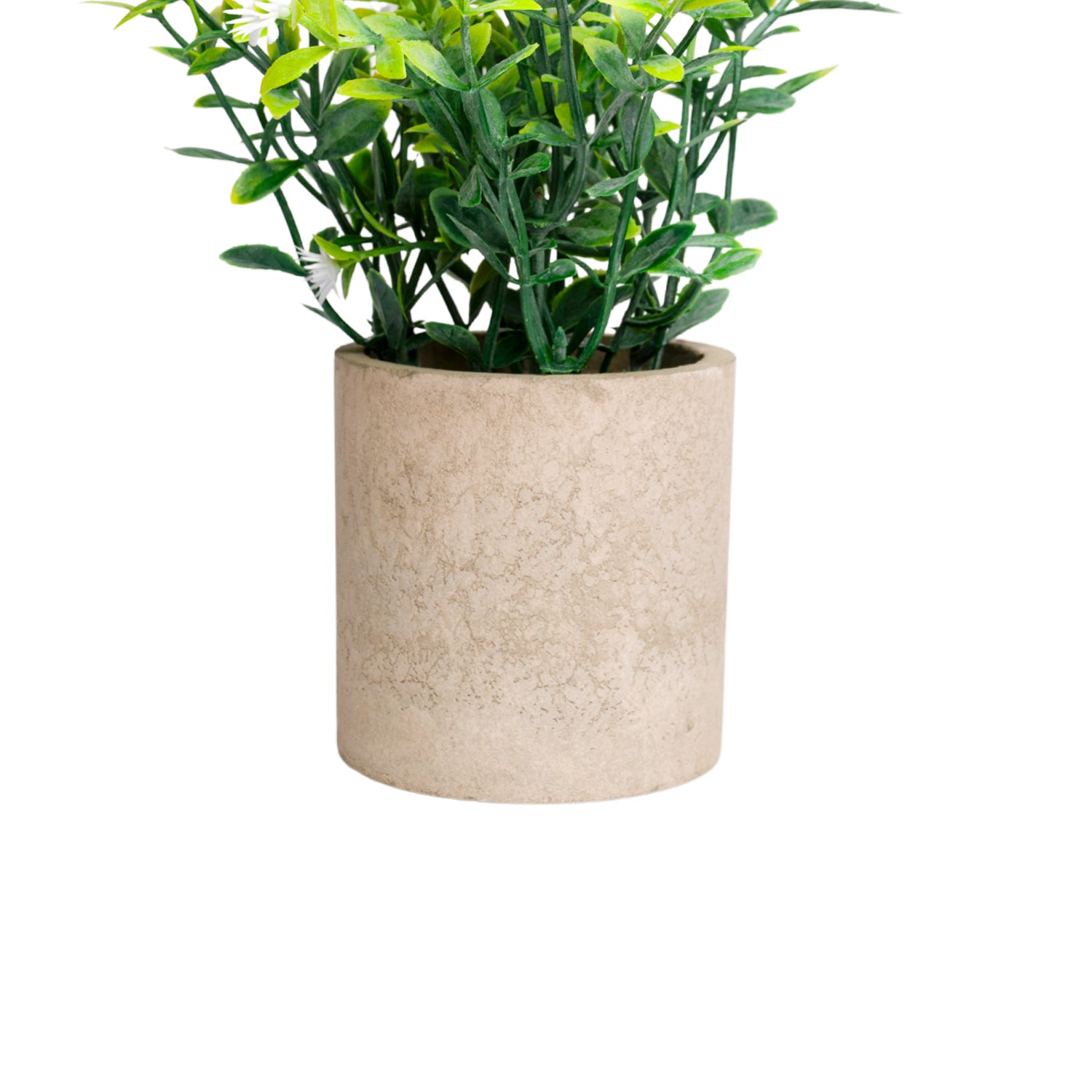 VON CASA White Artificial Potted Plant - Stone Finish