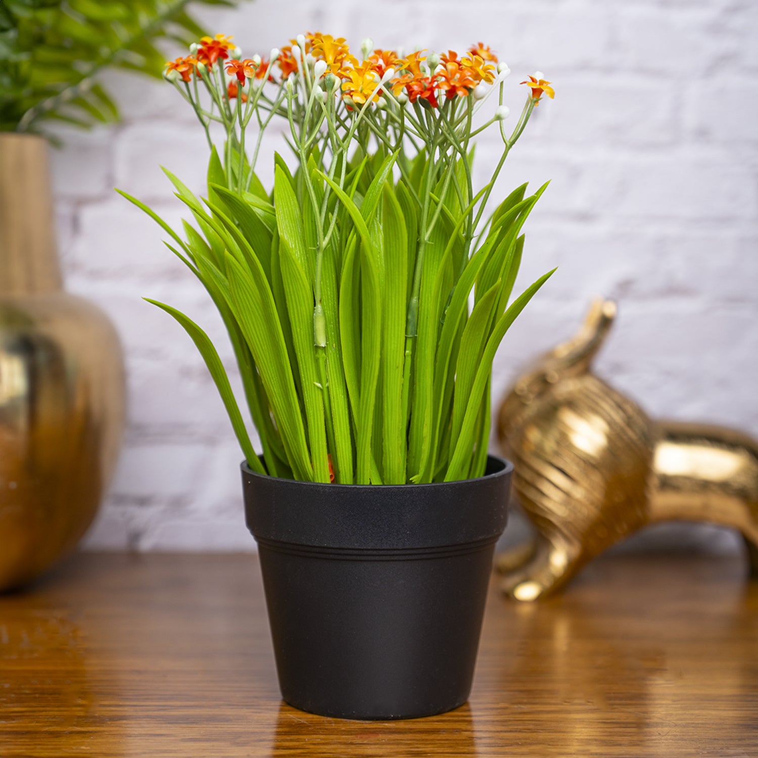 VON CASA Skyblue Flower Artificial Potted Plant