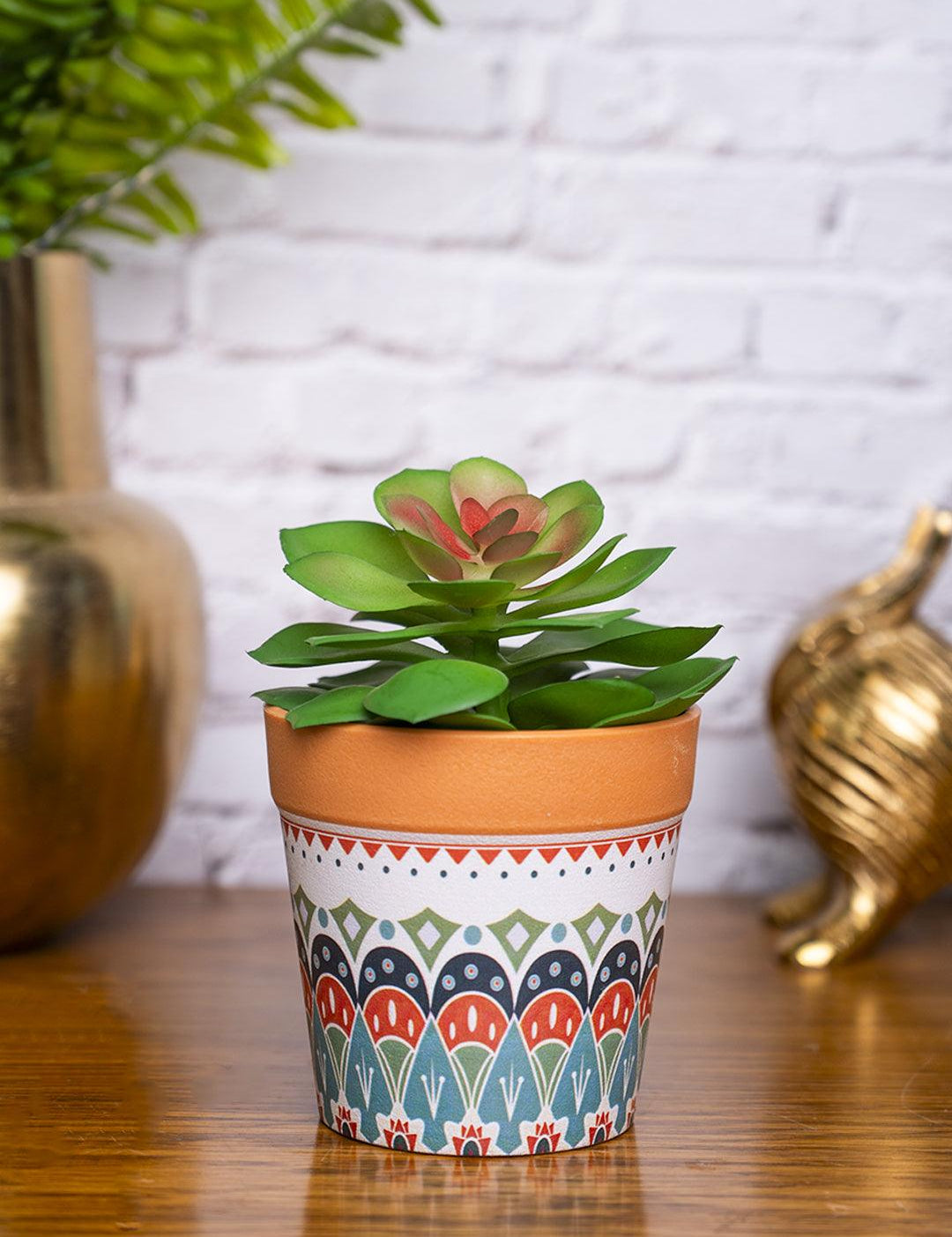 VON CASA Artificial Potted Plant - Mandala Style - MARKET99