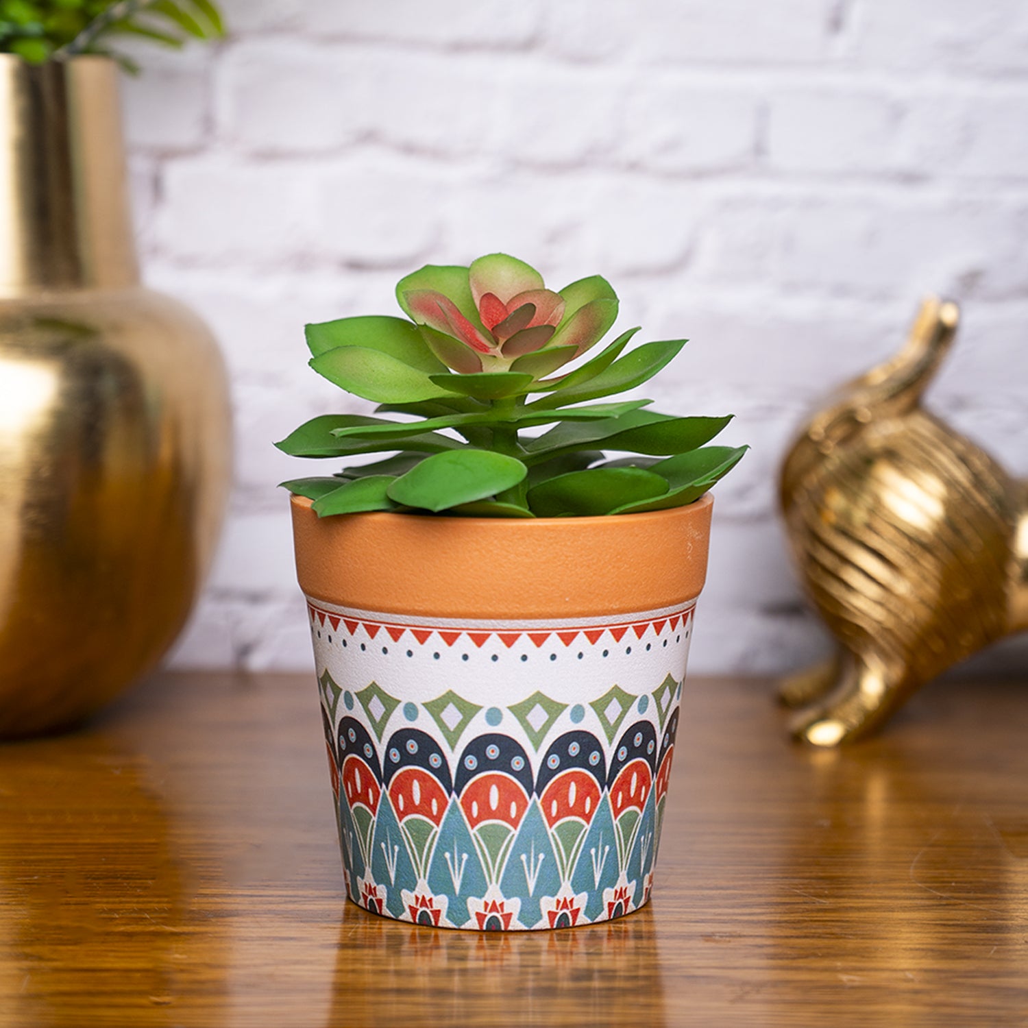 VON CASA Artificial Potted Plant - Mandala Style
