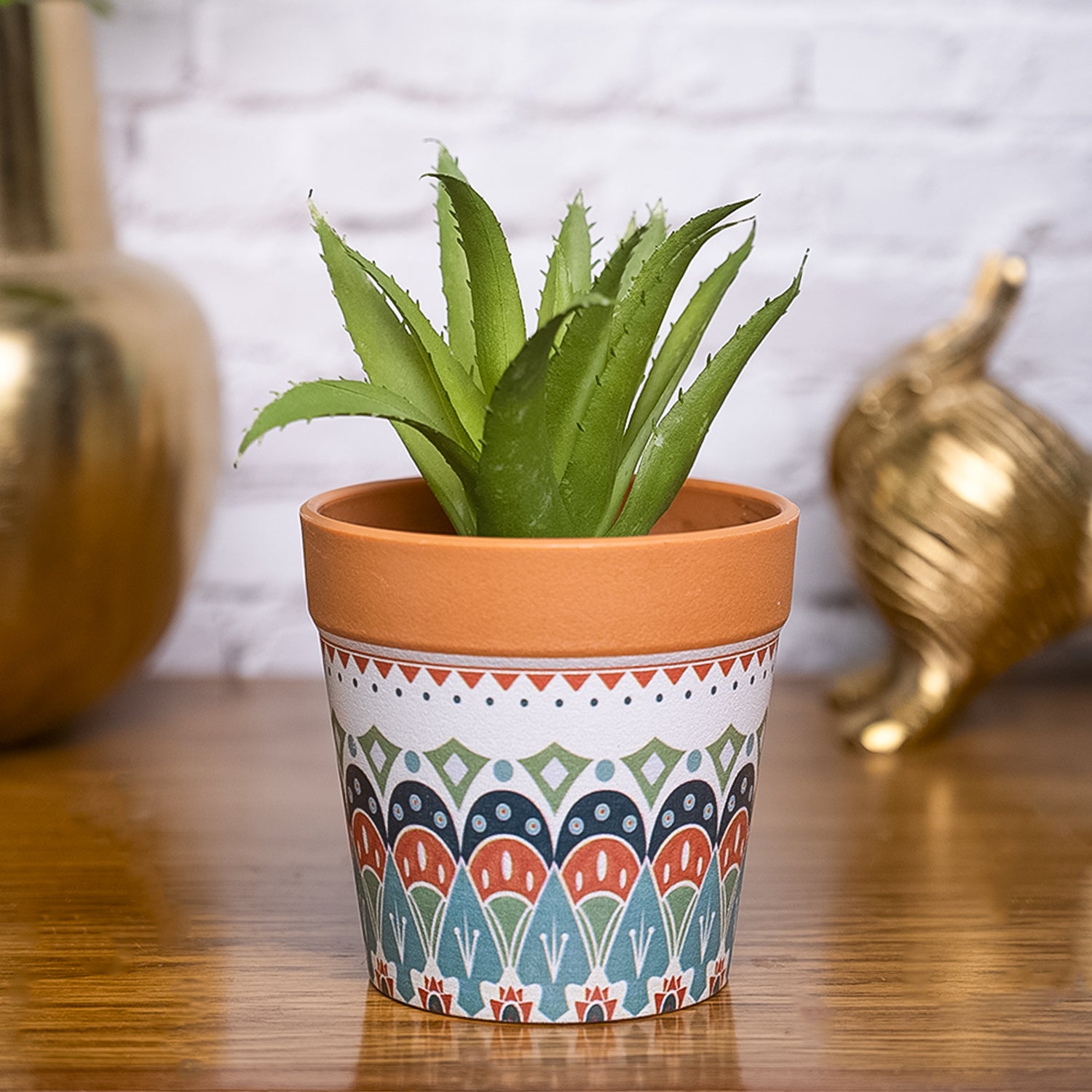 VON CASA Aloevera Artificial Potted Plant - Mandala Style