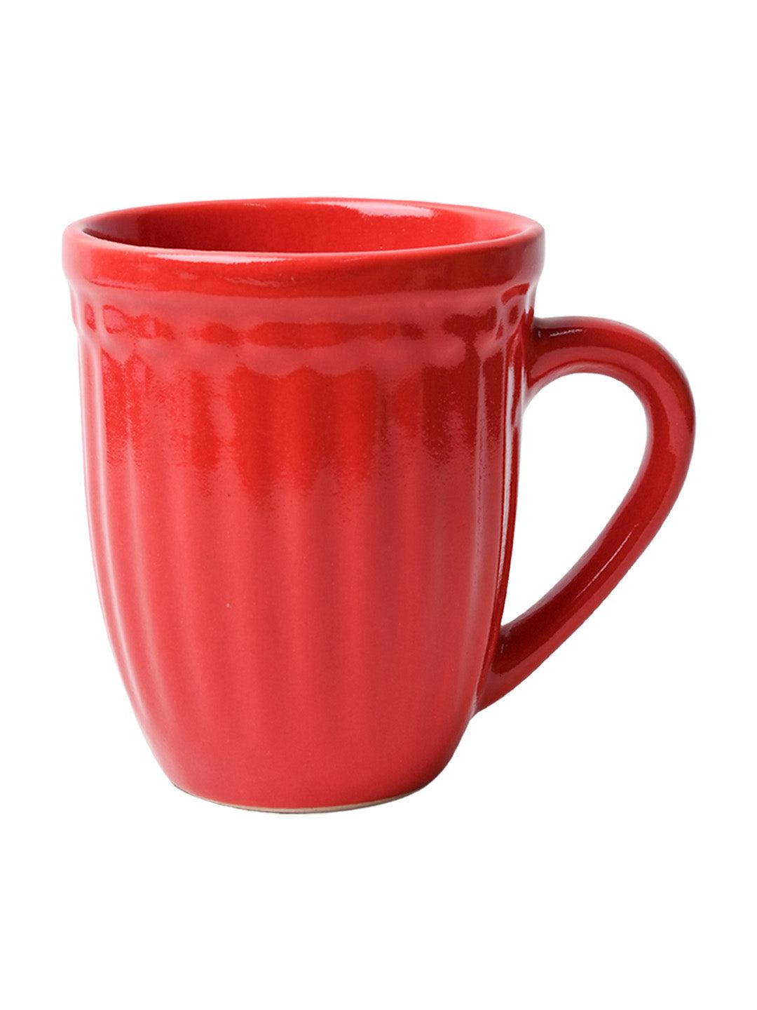 VON CASA Ceramic Coffee & Tea Mug - 300 Ml, Red - MARKET99