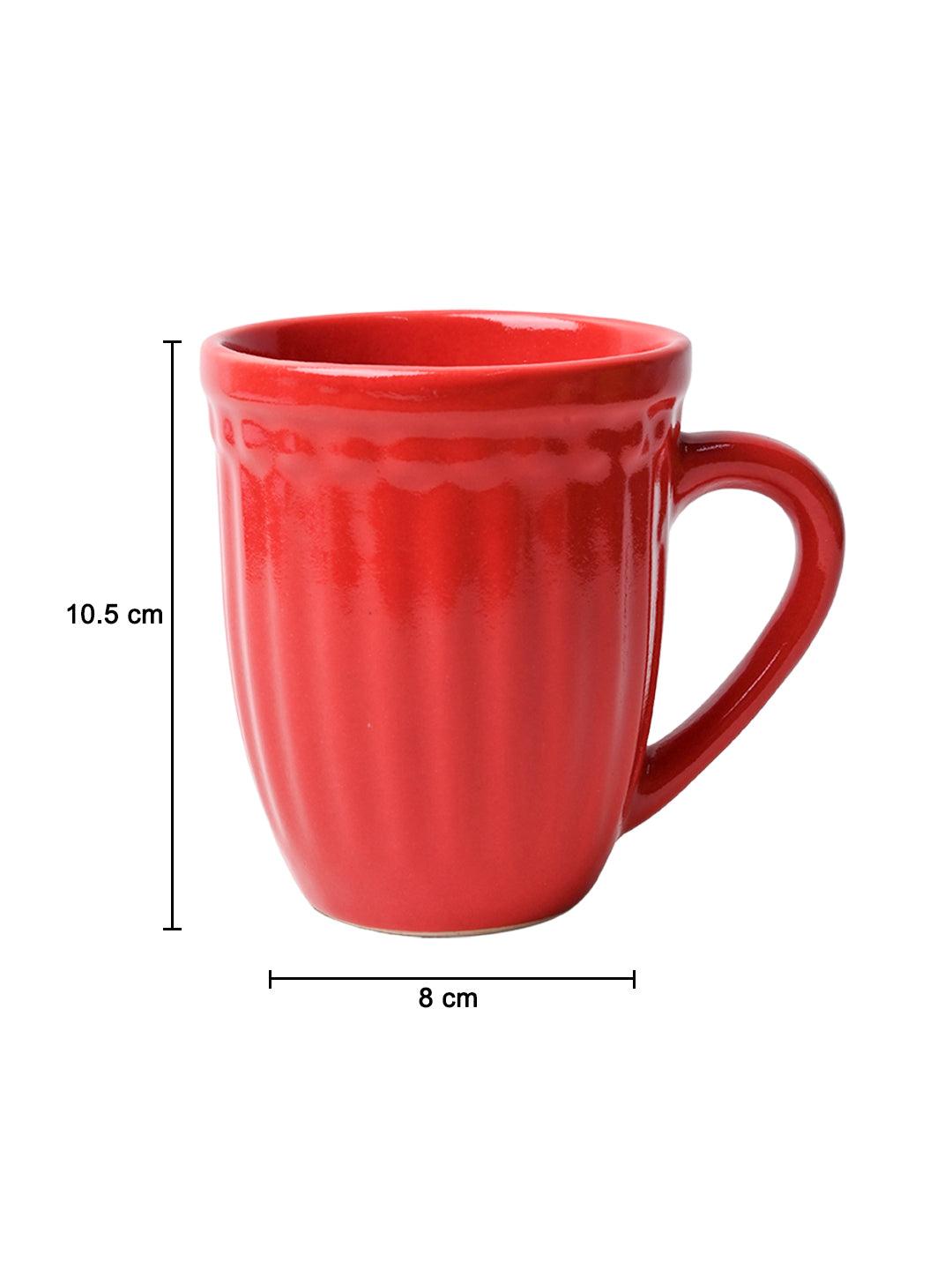 VON CASA Ceramic Coffee & Tea Mug - 300 Ml, Red
