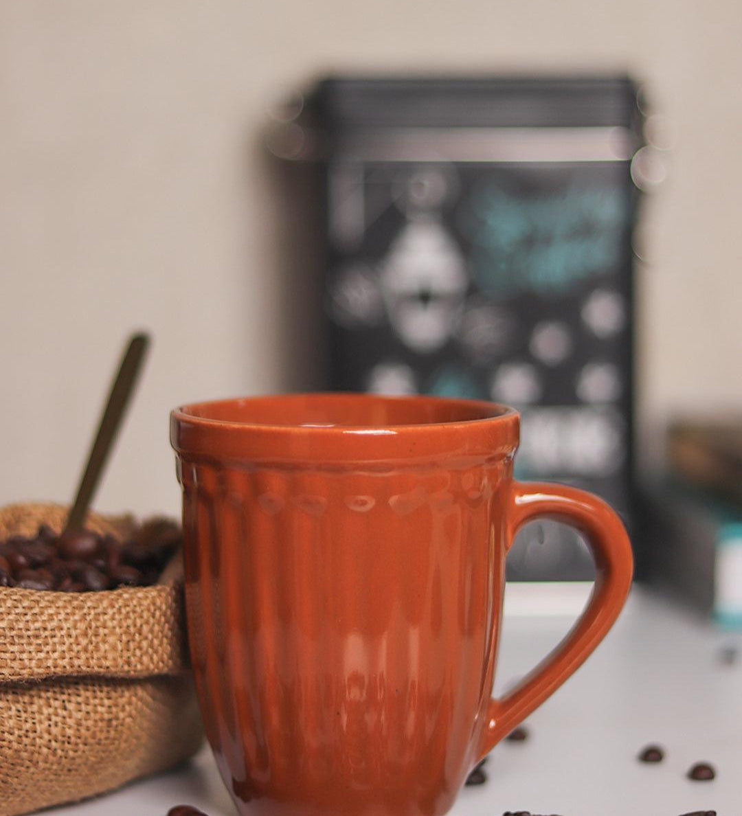 VON CASA Ceramic Coffee & Tea Mug - 300 Ml, Brown - MARKET99