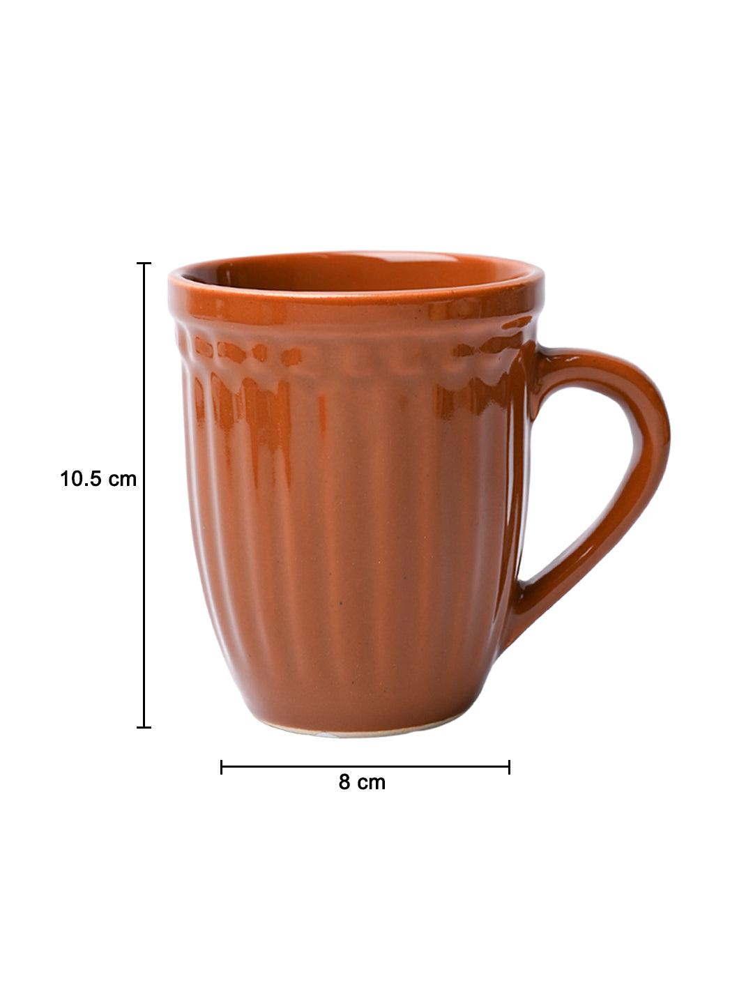 VON CASA Ceramic Coffee & Tea Mug - 300 Ml, Brown - MARKET99