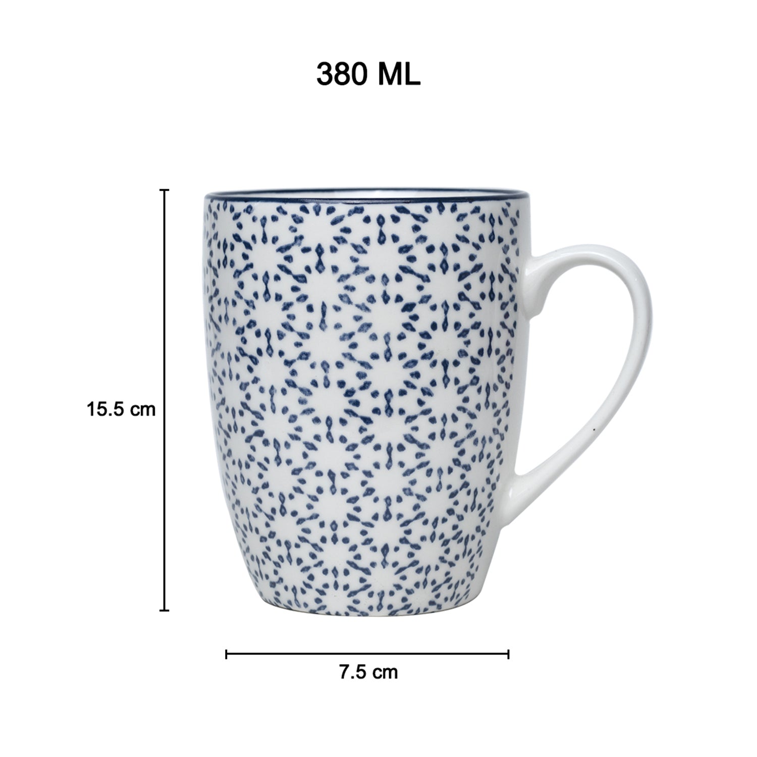 Ceramic Coffee Mug - 380Ml, Dot Repeat