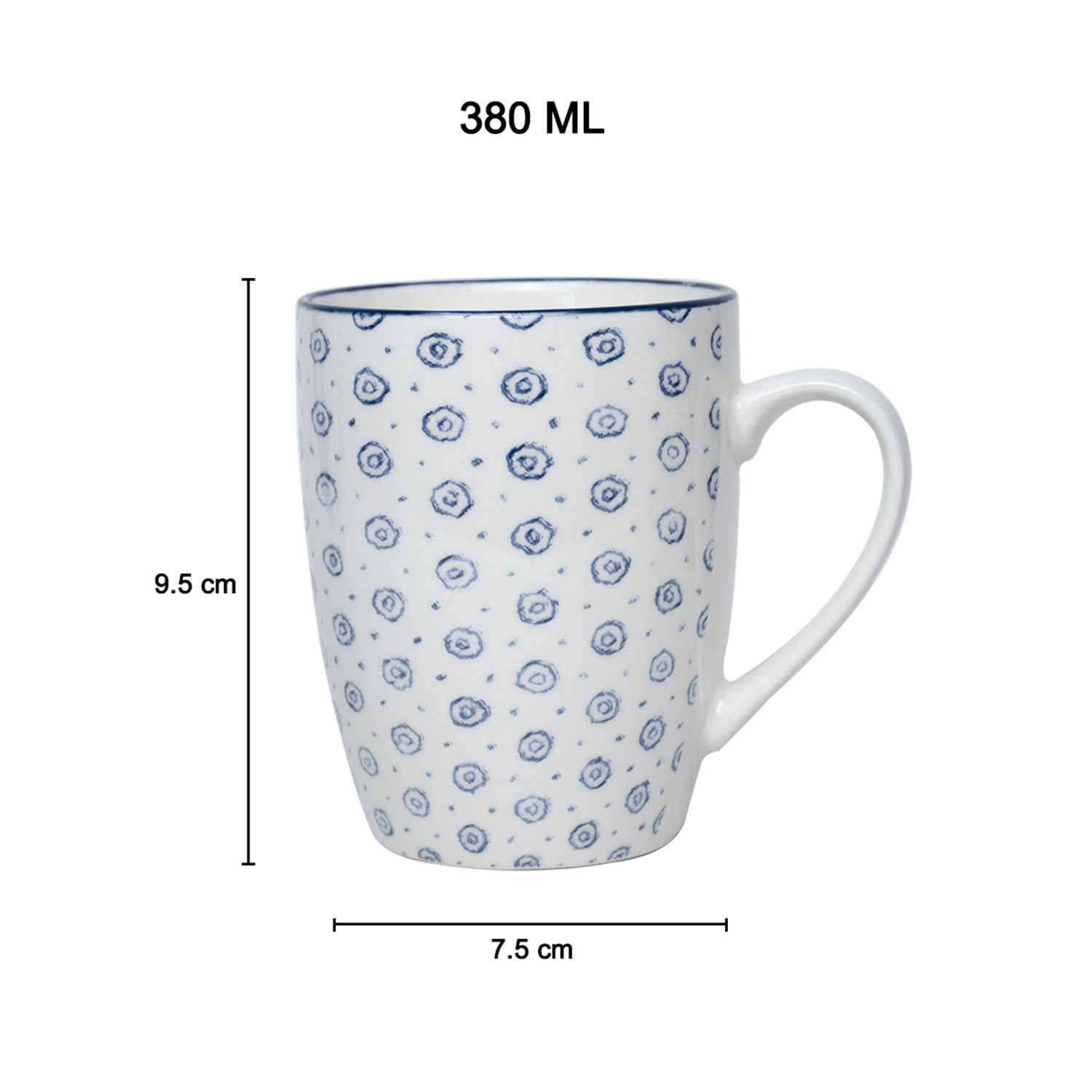 Ceramic Coffee Mug - 380Ml, Dot Repeat