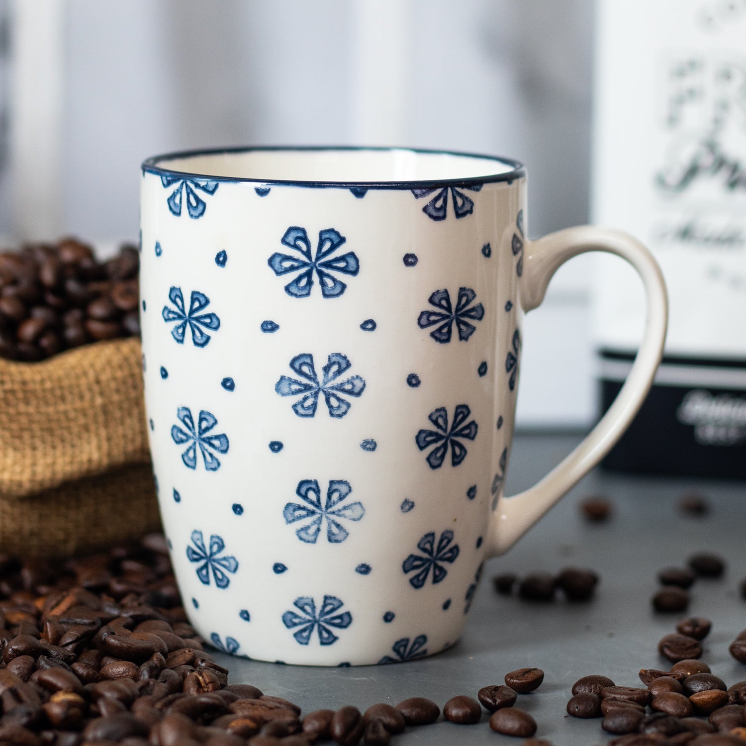 Ceramic Coffee Mug - 380Ml, Dot Repeat