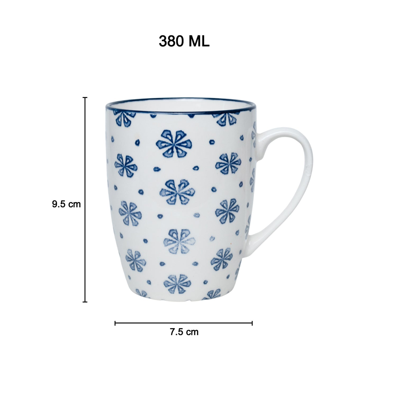 Ceramic Coffee Mug - 380Ml, Dot Repeat