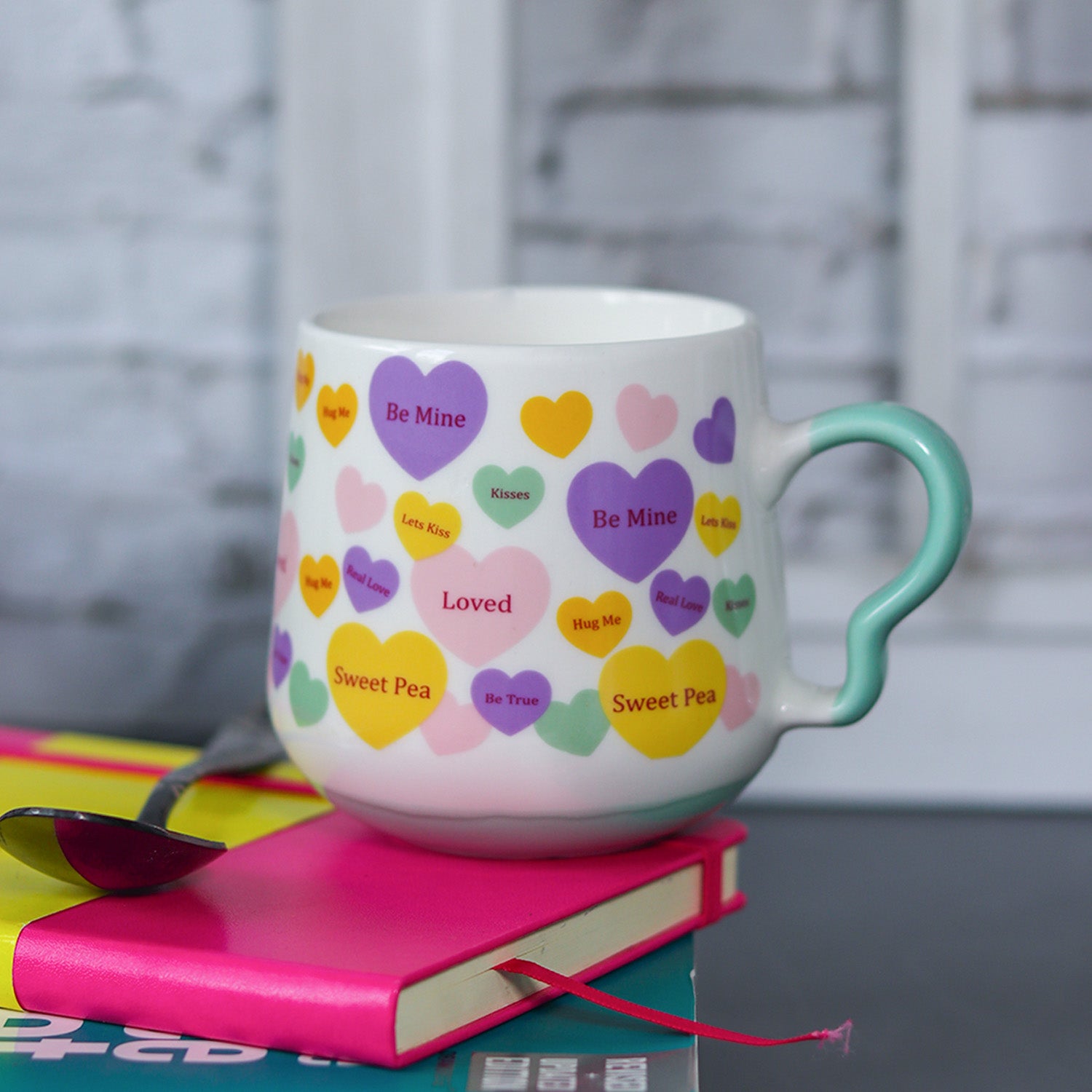 Coffee Cup - 400 Ml, Heart Shape Ballon Print