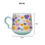 Coffee Cup - 400 Ml, Heart Shape Ballon Print