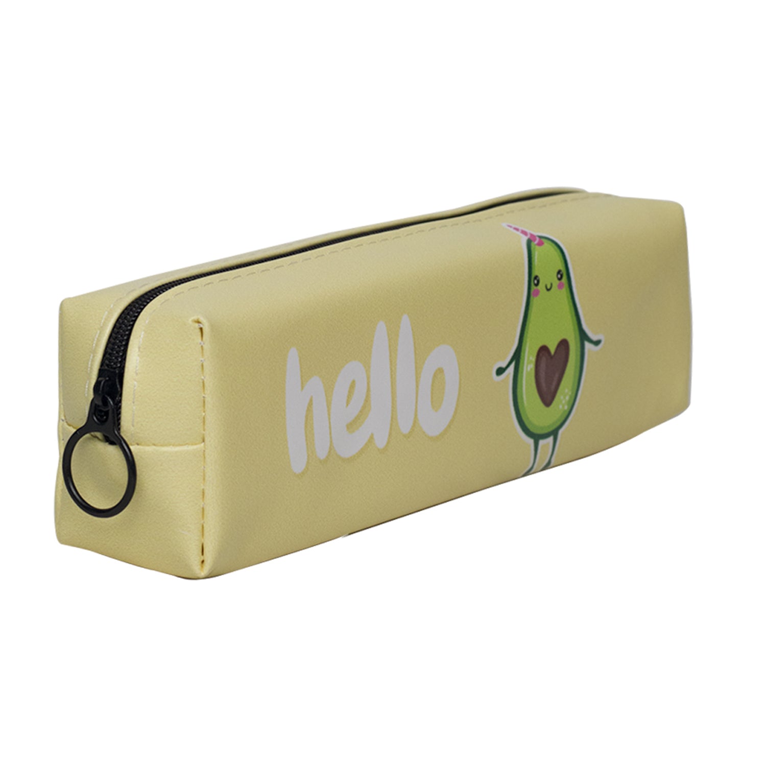 Yellow Cute Pencil Pouch - Avacado Print
