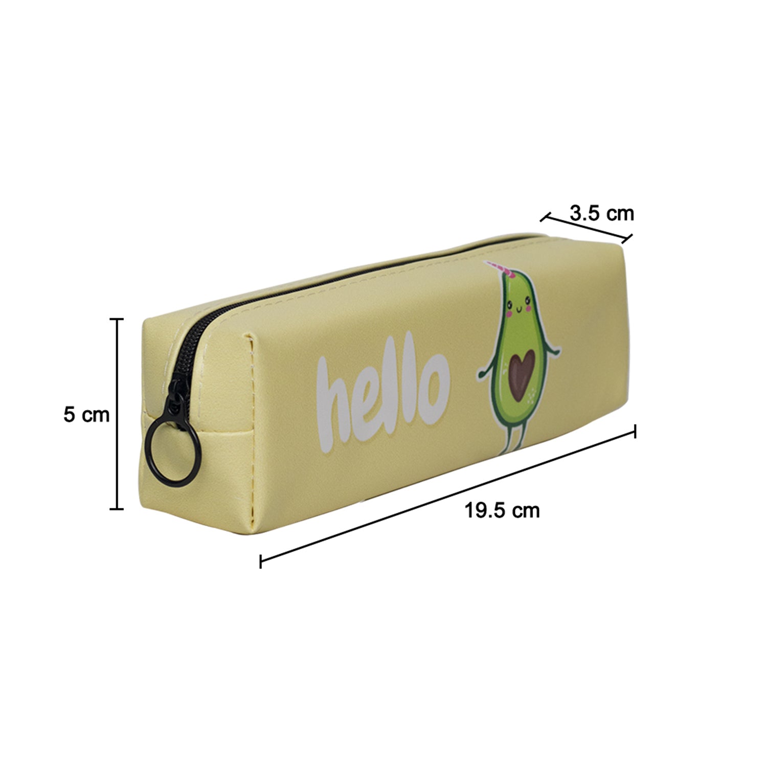 Yellow Cute Pencil Pouch - Avacado Print