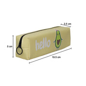Yellow Cute Pencil Pouch - Avacado Print