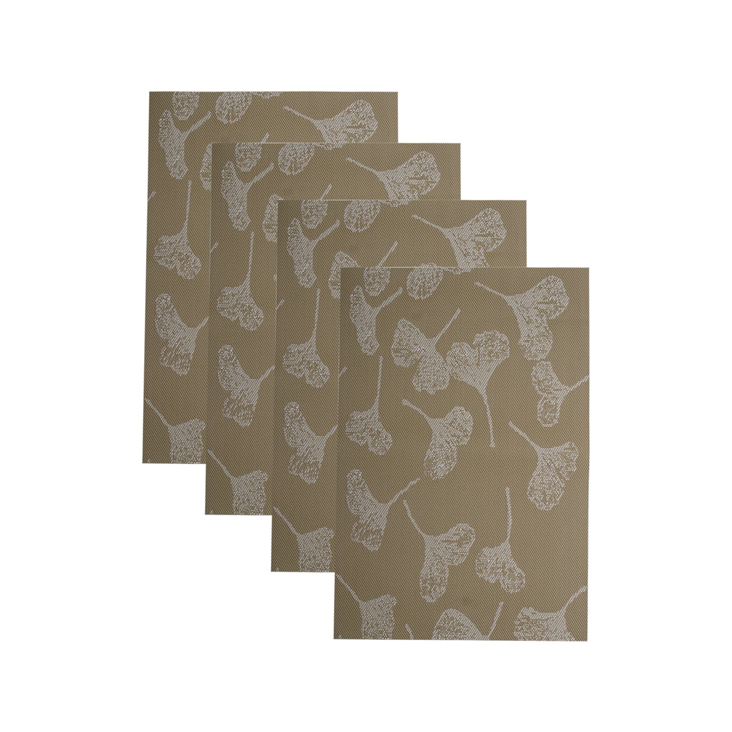 Beige Floral Pattern - Placemat Mat Set Of 4