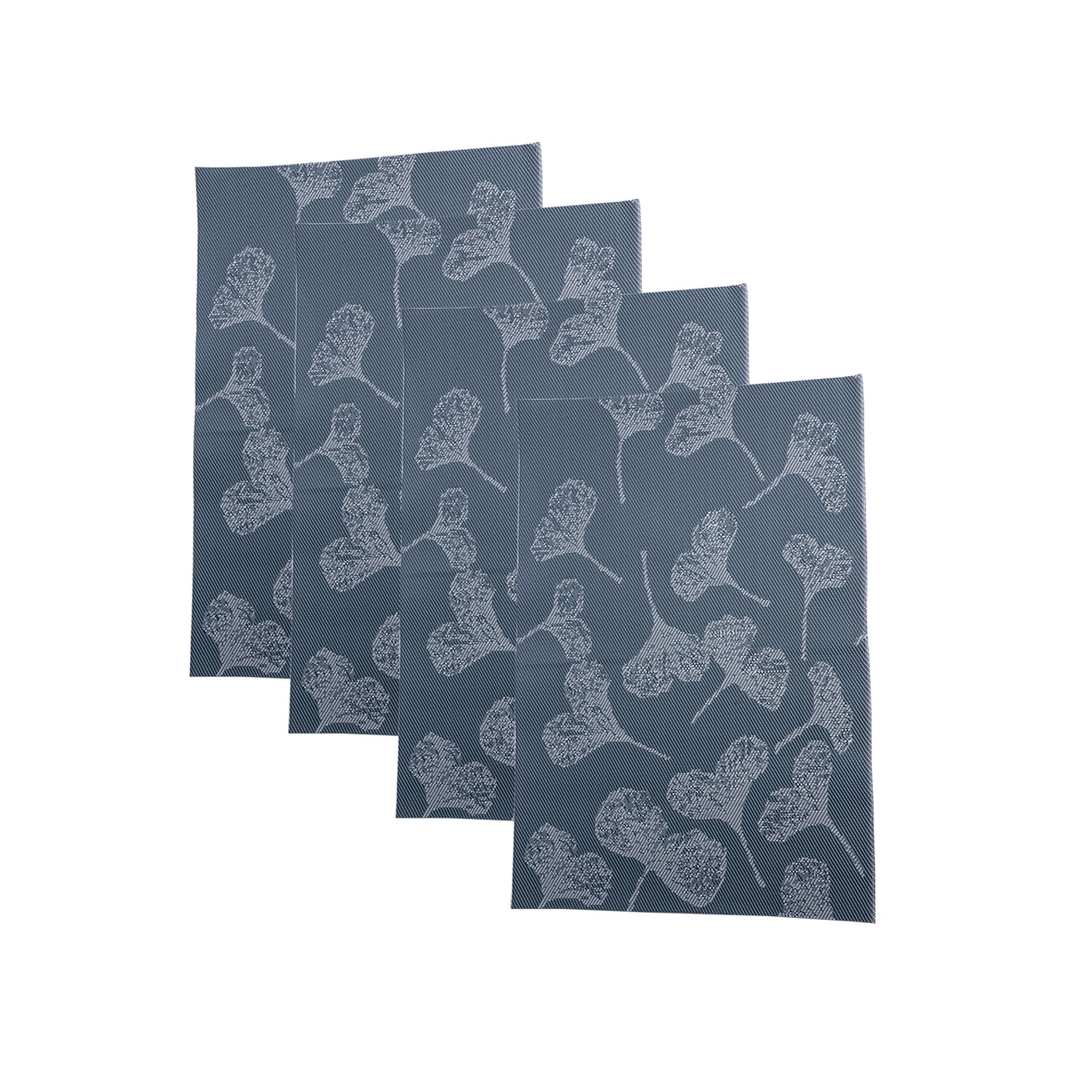 Blue Floral Pattern - Placemat Mat Set Of 4