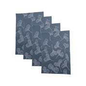 Blue Floral Pattern - Placemat Mat Set Of 4