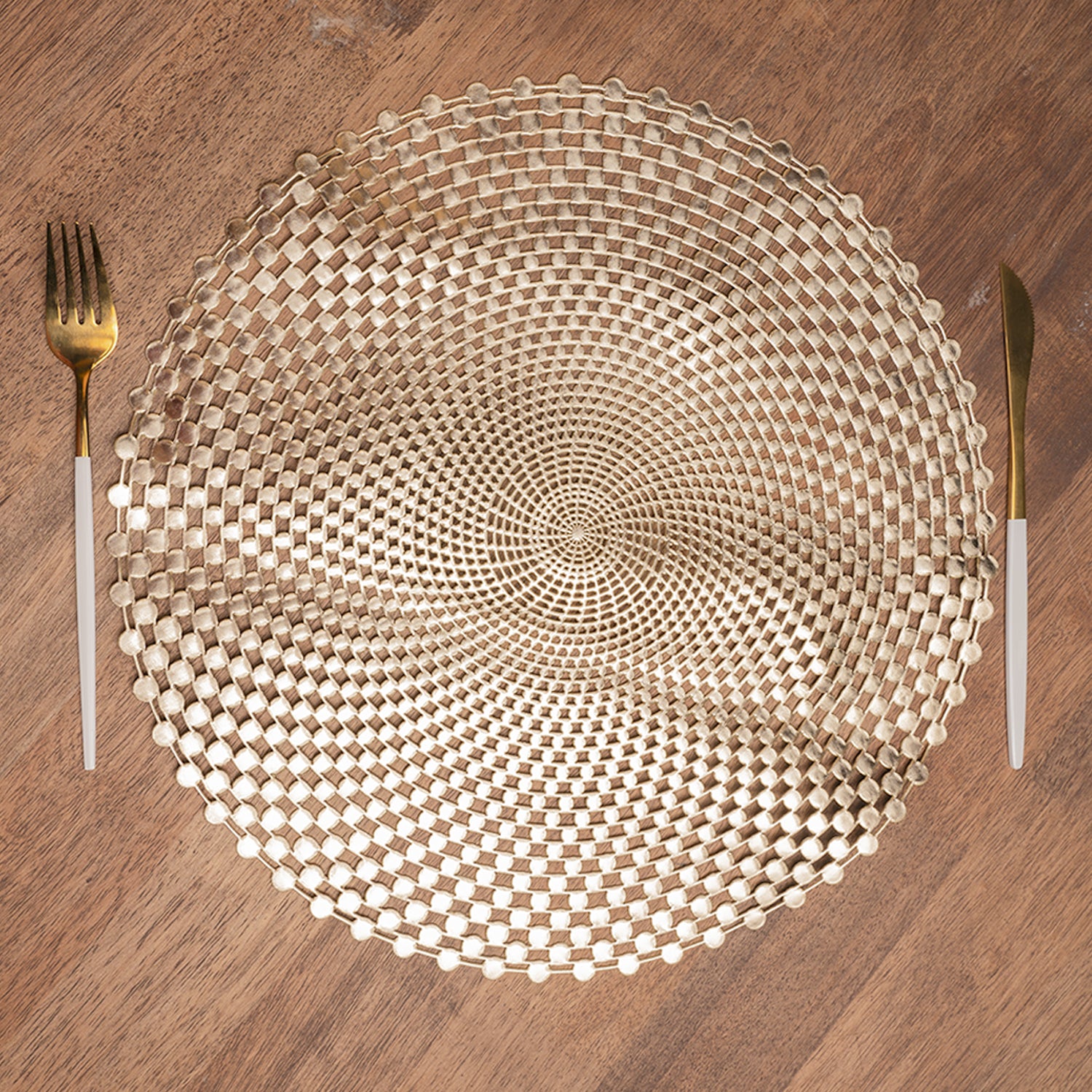 Golden Circles - Placemat Mat Set Of 2