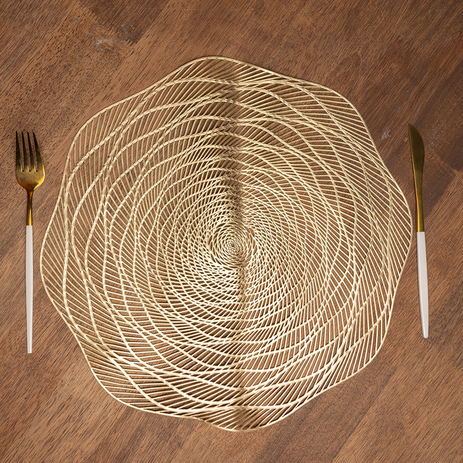 Golden Circles - Placemat Mat Set Of 2