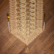 Golden Table Runner - Leaf Pattern