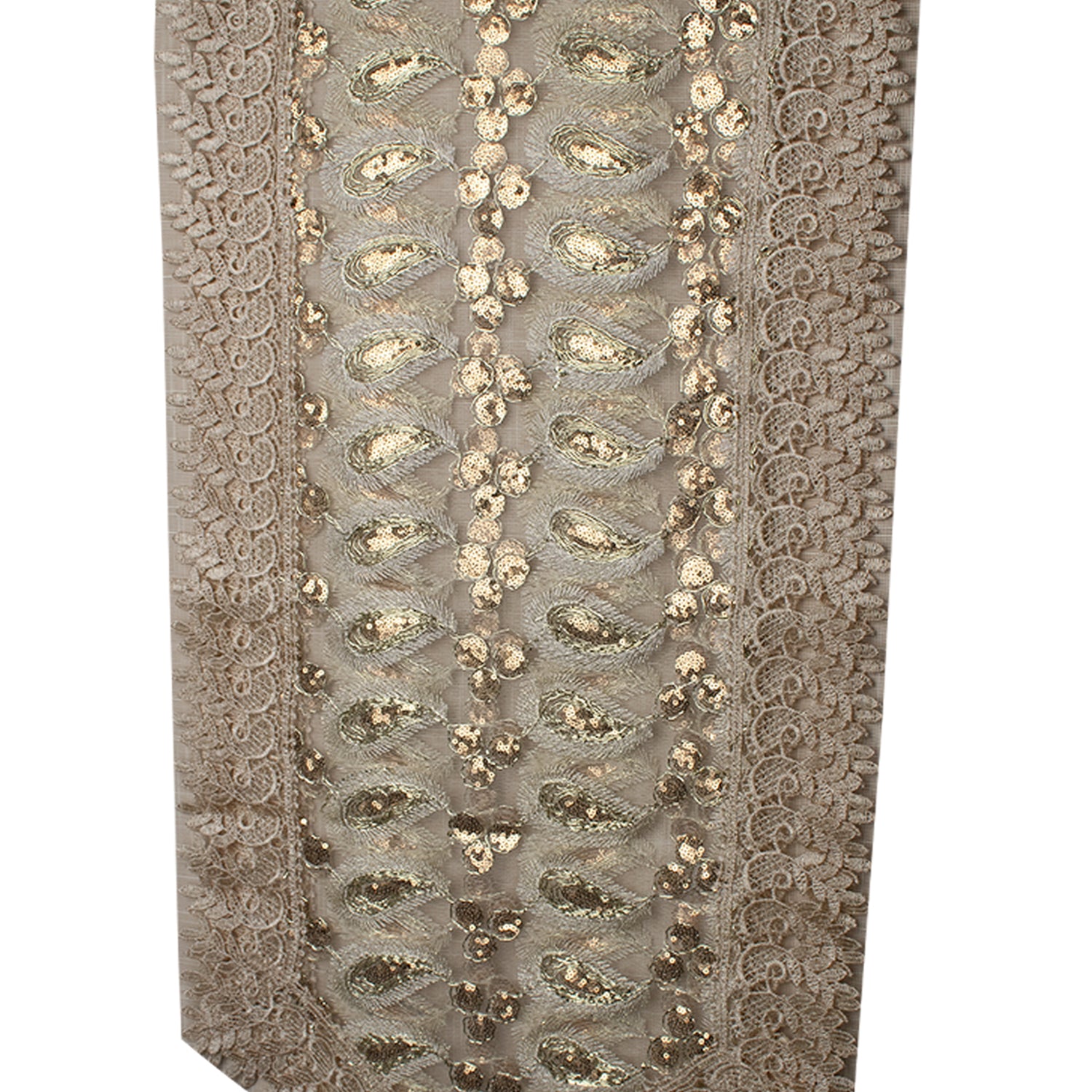 Golden Table Runner - Leaf Pattern