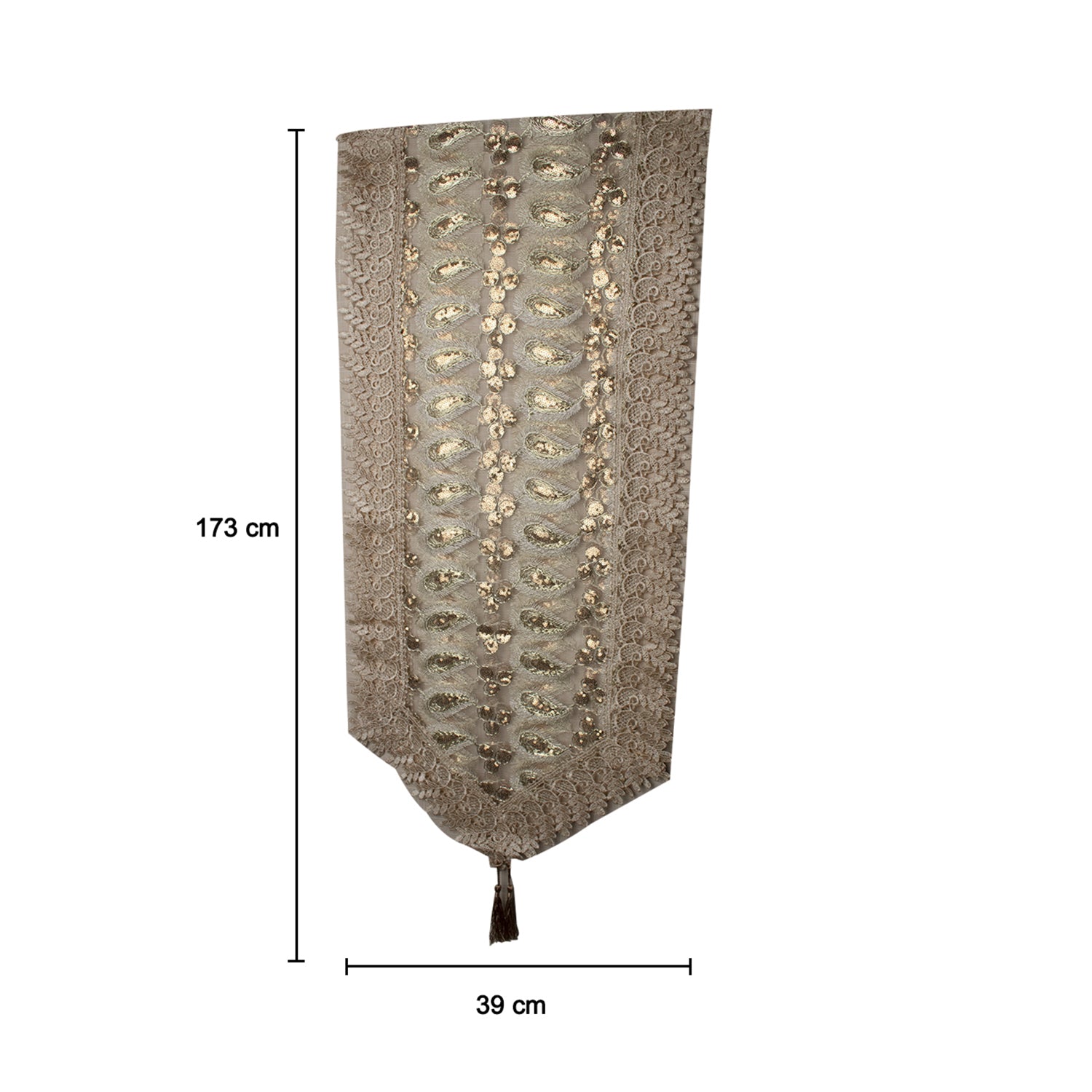 Golden Table Runner - Leaf Pattern