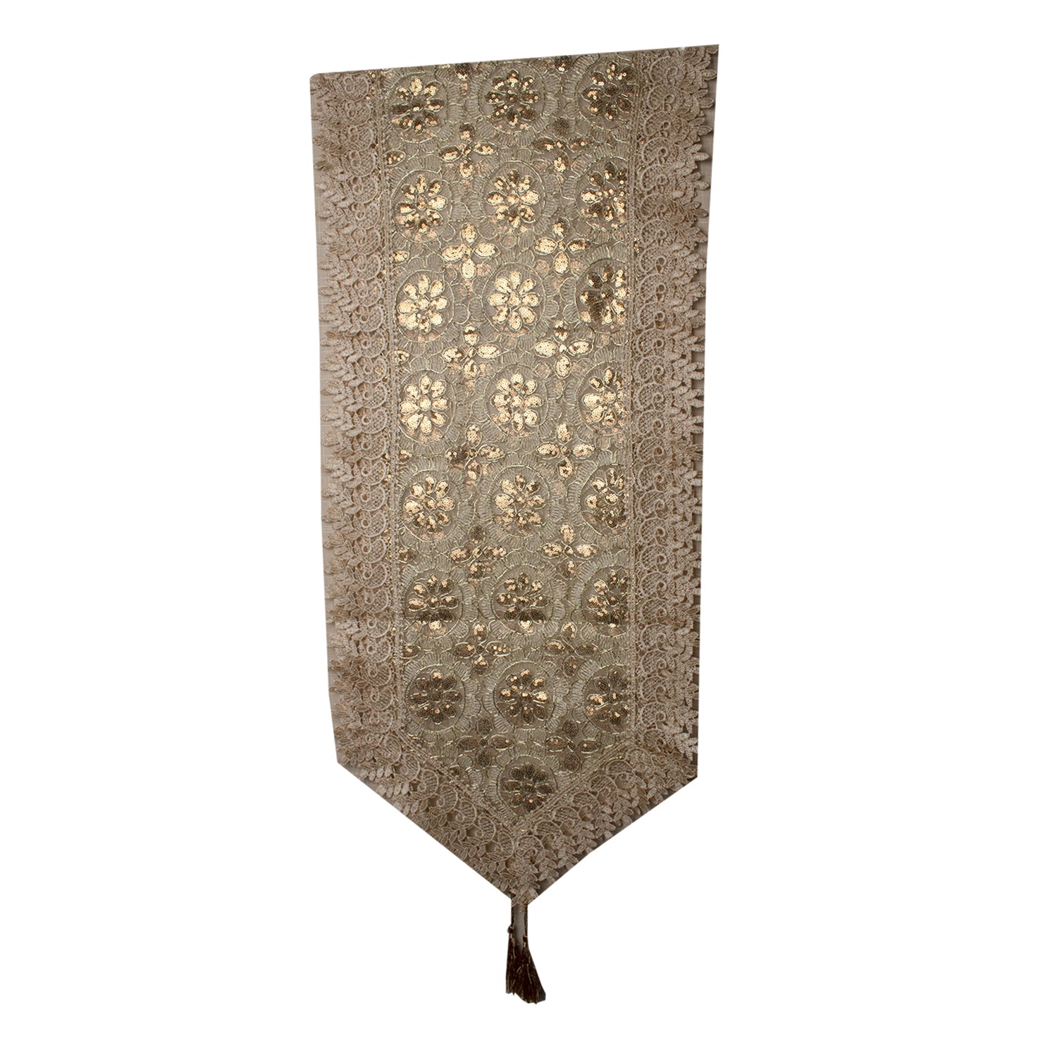 Golden Table Runner - Floral Pattern