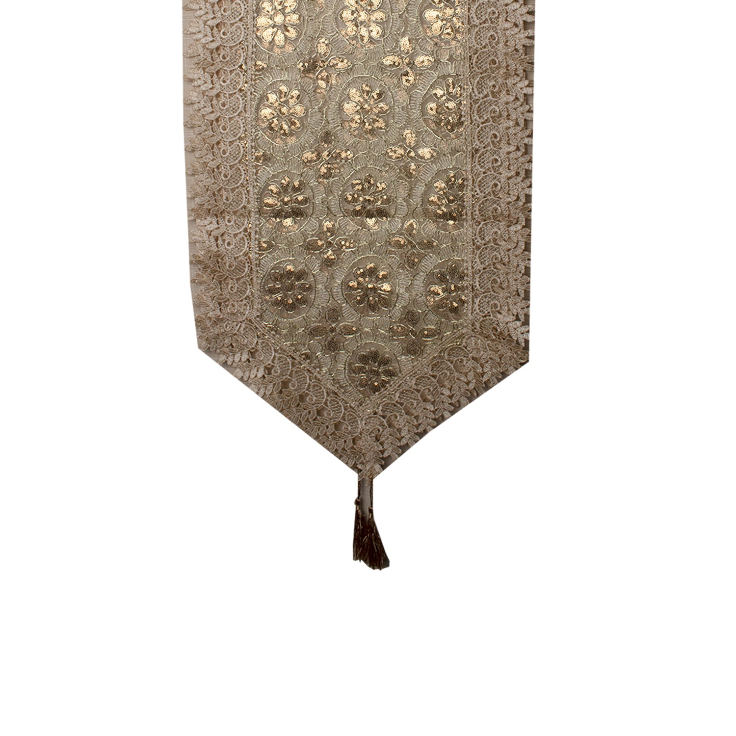 Golden Table Runner - Floral Pattern