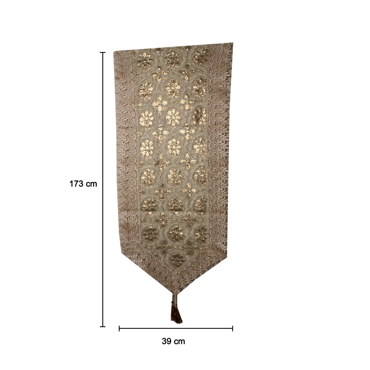Golden Table Runner - Floral Pattern