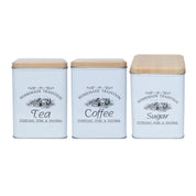 Coffee, Tea & Sugar - Metal Jar Set Of 3, Square & 1600Ml,