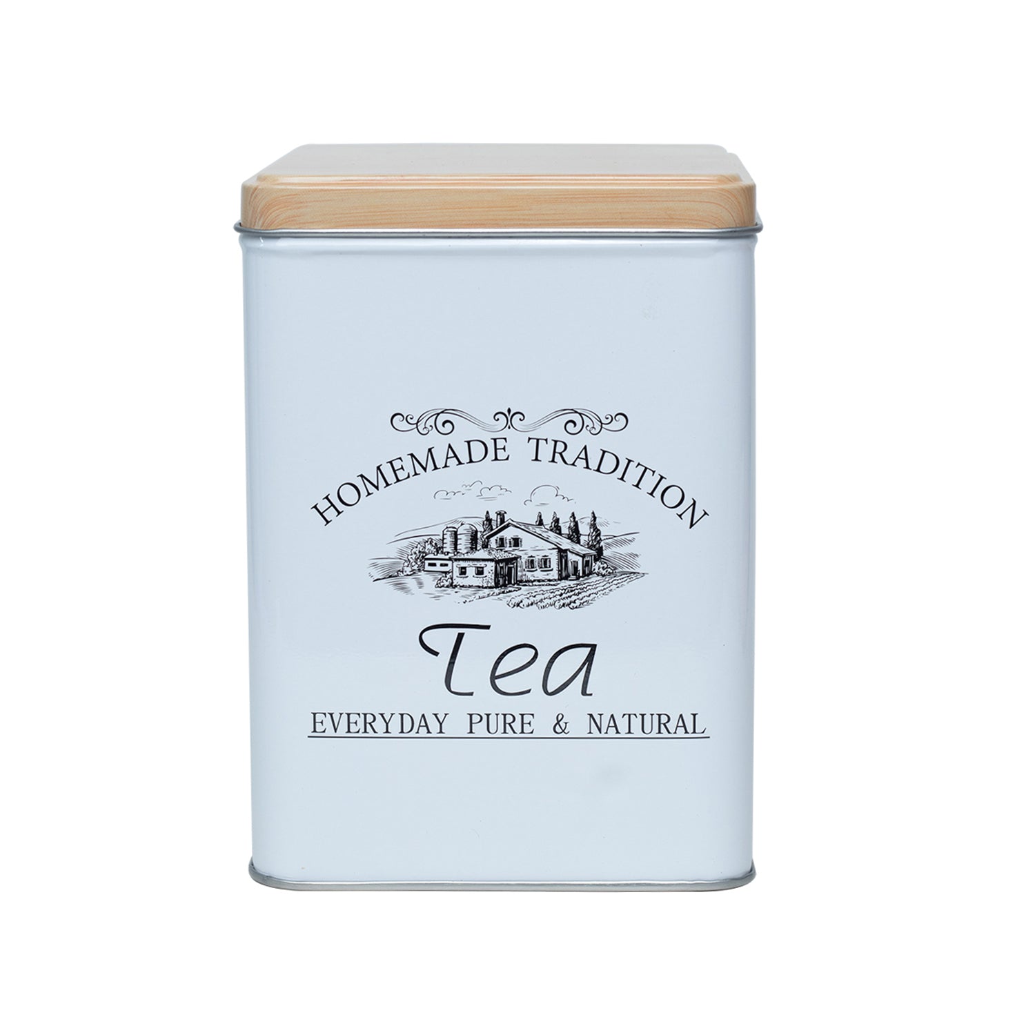 Coffee, Tea & Sugar - Metal Jar Set Of 3, Square & 1600Ml,