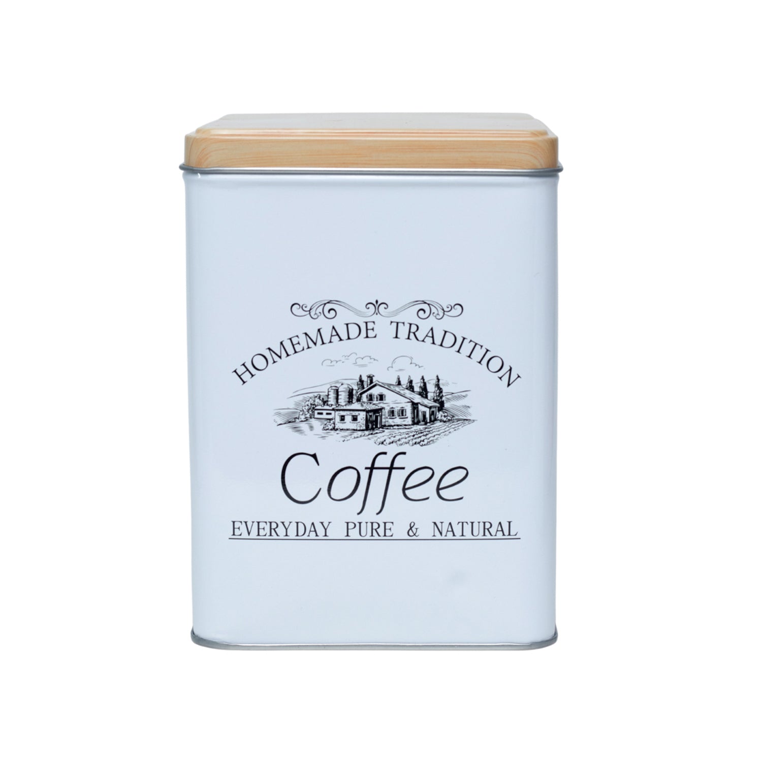 Coffee, Tea & Sugar - Metal Jar Set Of 3, Square & 1600Ml,
