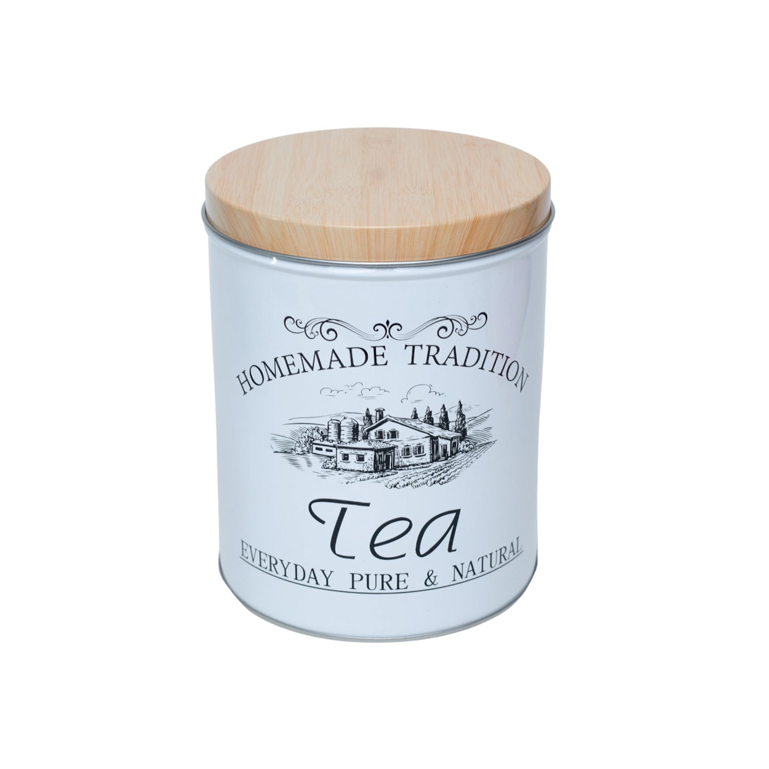 Coffee, Tea & Sugar - Metal Jar Set Of 3, Cylindrical & 1600Ml,
