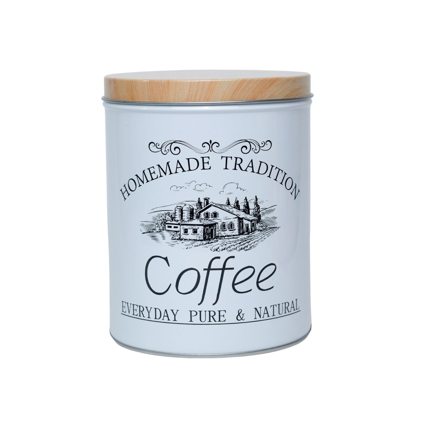Coffee, Tea & Sugar - Metal Jar Set Of 3, Cylindrical & 1600Ml,
