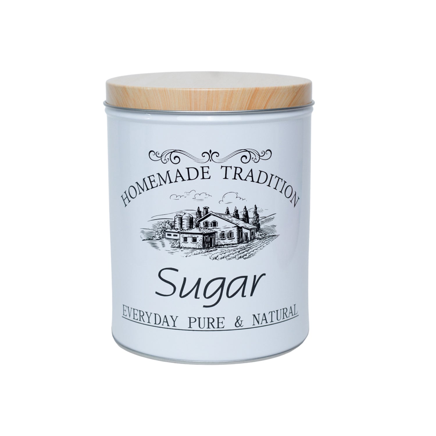 Coffee, Tea & Sugar - Metal Jar Set Of 3, Cylindrical & 1600Ml,